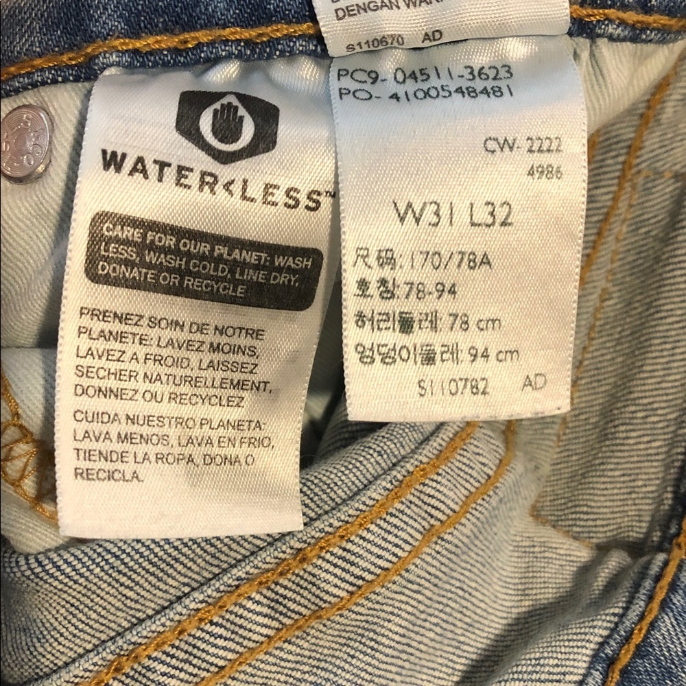 Levis 511 Men’s Sz 31X32 Slim Fit Medium Wash Light Stretch Casual - Picture 6 of 7